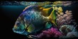 Unterwasser Welt Aquarium mit Korallen und Fischen, ai generativ