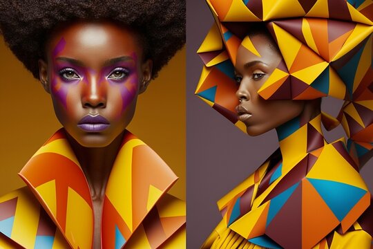 hübsche afroamerikanische frau posiert als model für porträt aufnahmen im fotostudio, ai generativ