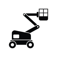 Wall Mural - Boom lift machine icon design. isolated on white background. vector illustration