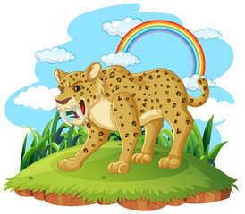 Sticker - Saber toothed cat in nature