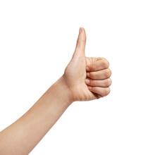 Woman's Hand Making Ok Sign, Isolated