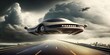 Fliegendes Auto extrem schnell unterwegs im Jahr 2035, ai generativ