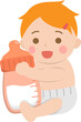 © wen - Baby or toddler with feeding bottle, delicious and nutritious milk, help to grow