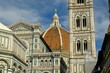 Giotto bell tower. Cathedral square in Florence.Santa Maria del Fiore and Giotti's bell tower with blue sky. 