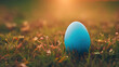 An easter egg in the grass. Easter illustration wallpaper. (Generative AI)