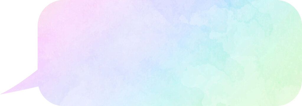 colorful gradient speech bubbles in watercolor style.