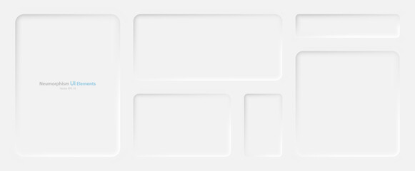 Wall Mural - a set of banners in the neumorphism style on a white background. user interface elements. vector ill