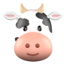 Cute Cow Animal 3d Illustration