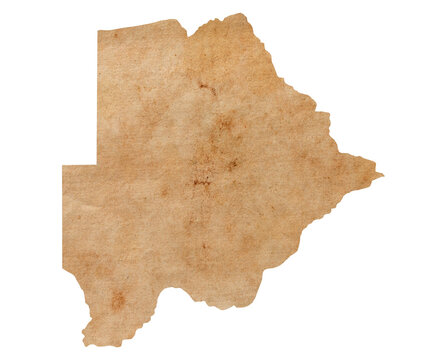 Fototapete - map of Botswana on old brown grunge paper	