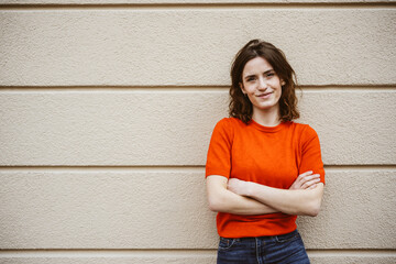 Cheerful Young Woman Smiling at Camera