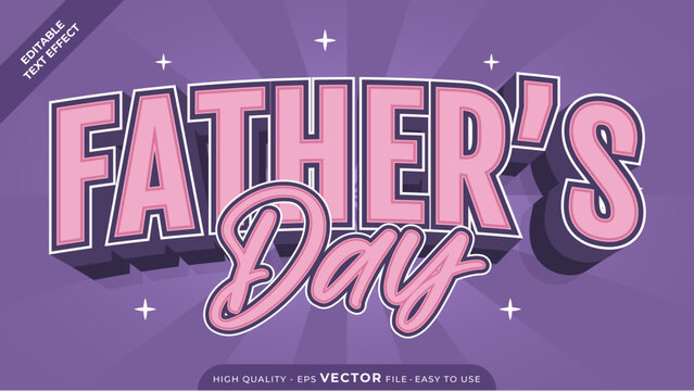Editable text effect Happy Father's Day template style premium vector