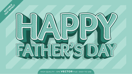 Editable text effect Happy Father's Day template style premium vector