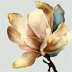 Wall Mural - Abstract magnolia flower, delicate botanical floral background
