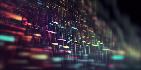 Sticker - technology and computer programing abstract background with blurry effect, generative ai
