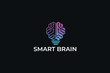 © ellistya - Bulb with smart brain logo design template