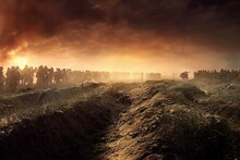 Trench Of Death World War 1 Belgium Flanders Fields. Generative AI