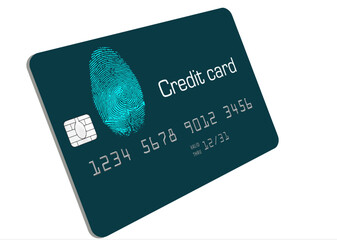 Sticker - This is a version of a fingerprint identification credit card which could become the future of card security. This is a vector.