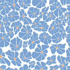 retro floral seamless pattern with groovy daisy flower