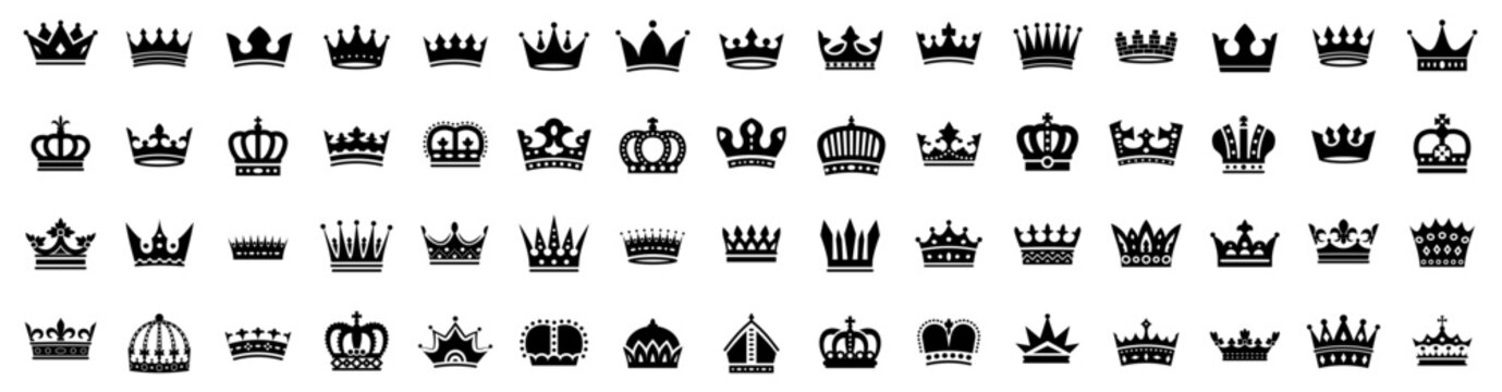 crown set icon . vector illustration.