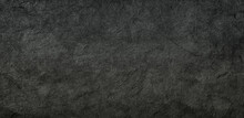Black Concrete Wall , Grunge Stone Texture , Dark Gray Rock Surface Background Panoramic Wide Banner	