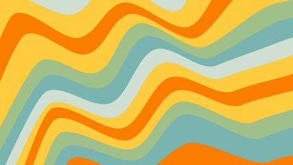 Wall Mural - abstract background of psychedelic groovy waves design in 1970s hippie retro style. vector pattern r