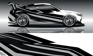  sports car wrap design vector