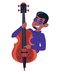 Poster - jazz musician playing cello