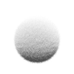 white ball Fur 3D element render, Typography fluffy style