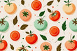 flat lay pattern seamless vegetables on pastel backgorund, generative ai illustration