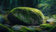 Magnificent Mossy Stones That Are The Result Of The Meeting Of Rock And Water