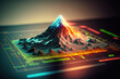 © ADDICTIVE STOCK - Generative AI illustration of active volcano on interactive table