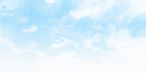 Aufkleber - Light blue sky and white clouds. On a clear sky, floating clouds. Clouds white patterns on bright blue sky background