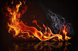 Beautiful flames on black background. AI generated