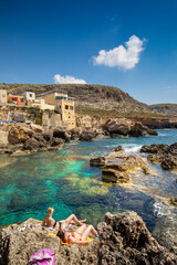 Wall Mural - Paysage de bord de mer sur l'île de Malte en Méditerranée.