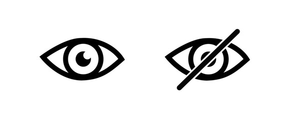 Eye icon. See and unsee symbol.Vector illustration. Show password. Vector illustration