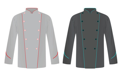 Wall Mural - Grey chef shirt. cook uniform. vector illustration