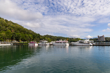 Poster - Jetty pier in  Sun moon lake at Nantou of Taiwan