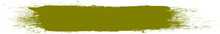 Olive Green Brush Stroke Isolated On Background. Paint Brush Stroke Vector For Ink Paint, Grunge Design Element, Dirt Banner, Watercolor Design, Dirty Texture. Trendy Brush Stroke, Vector Illustration