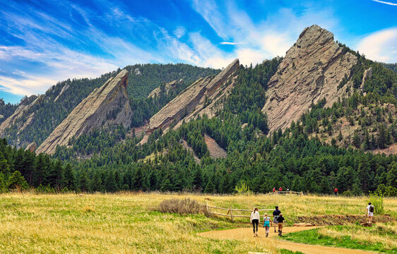 visitors to boulder, colorado, often visit the flatirons, stunning rock formations on the southwest 