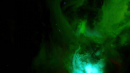 Wall Mural - Cosmic Colorful Nebula. Design. Moving colorful fog in outer space. Colorful nebula of space in beautiful stream on black background