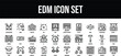Thin line icons Perfect pixel edm icon set