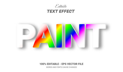 Canvas Print - Paint Colors Editable Text Effect Template