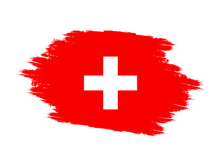 Wall Mural - Grunge Switzerland Flag. Switzerland Flag with Grunge Texture. Vector illustration