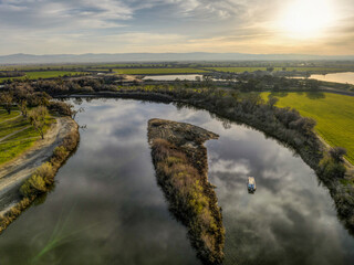 Wall Mural - landscape with river