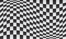 Wavy Black White Checkered Background