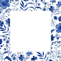 blue floral frame