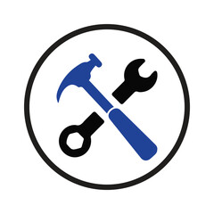 Canvas Print - Wrench and Hammer icon