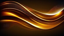  A Brown And Yellow Abstract Background With Wavy Lines And Curves On A Black Background With A Black Background With A White Border And A Black Border.  Generative Ai