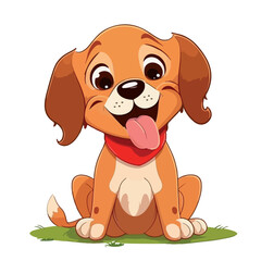 Wall Mural - Young sweet dog. Baby dog. Sweet adorable creature smiles friendly. Vector graphics, illustration for children.