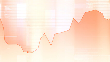 Wall Mural - graph with moving dot and program codes. motion. animation with graph and indicator points. software
